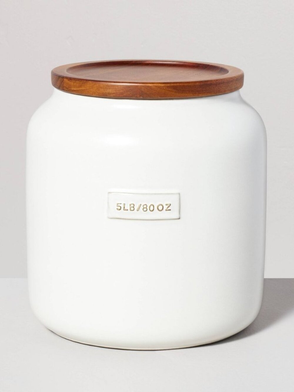 80oz Dry Goods Stoneware Canister Wood Lid Cream - Hearth & Hand Magnolia Target